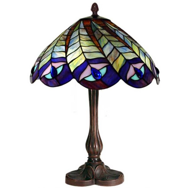 Tiffany Medium Peacock Table Lamp